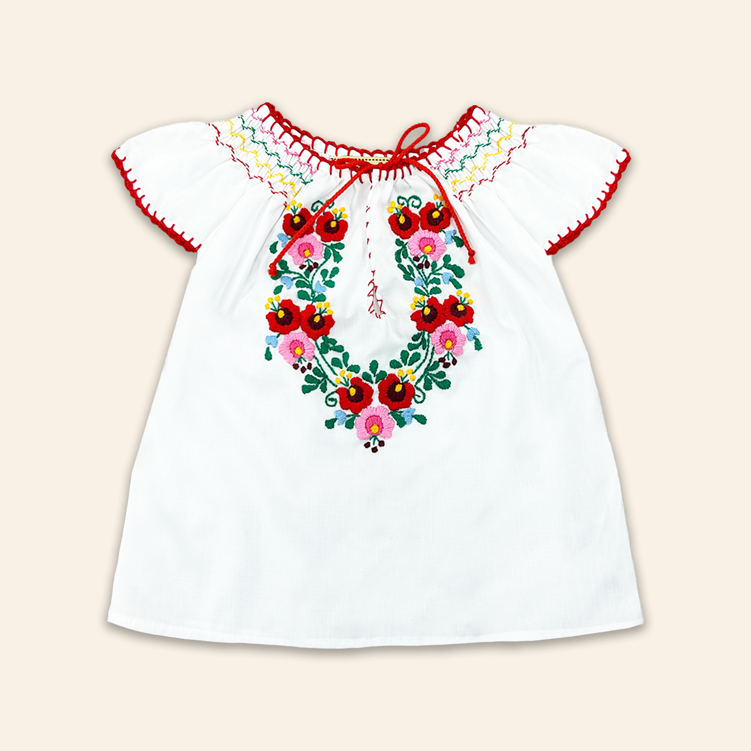 Kids Dora Blouse White with Multi
