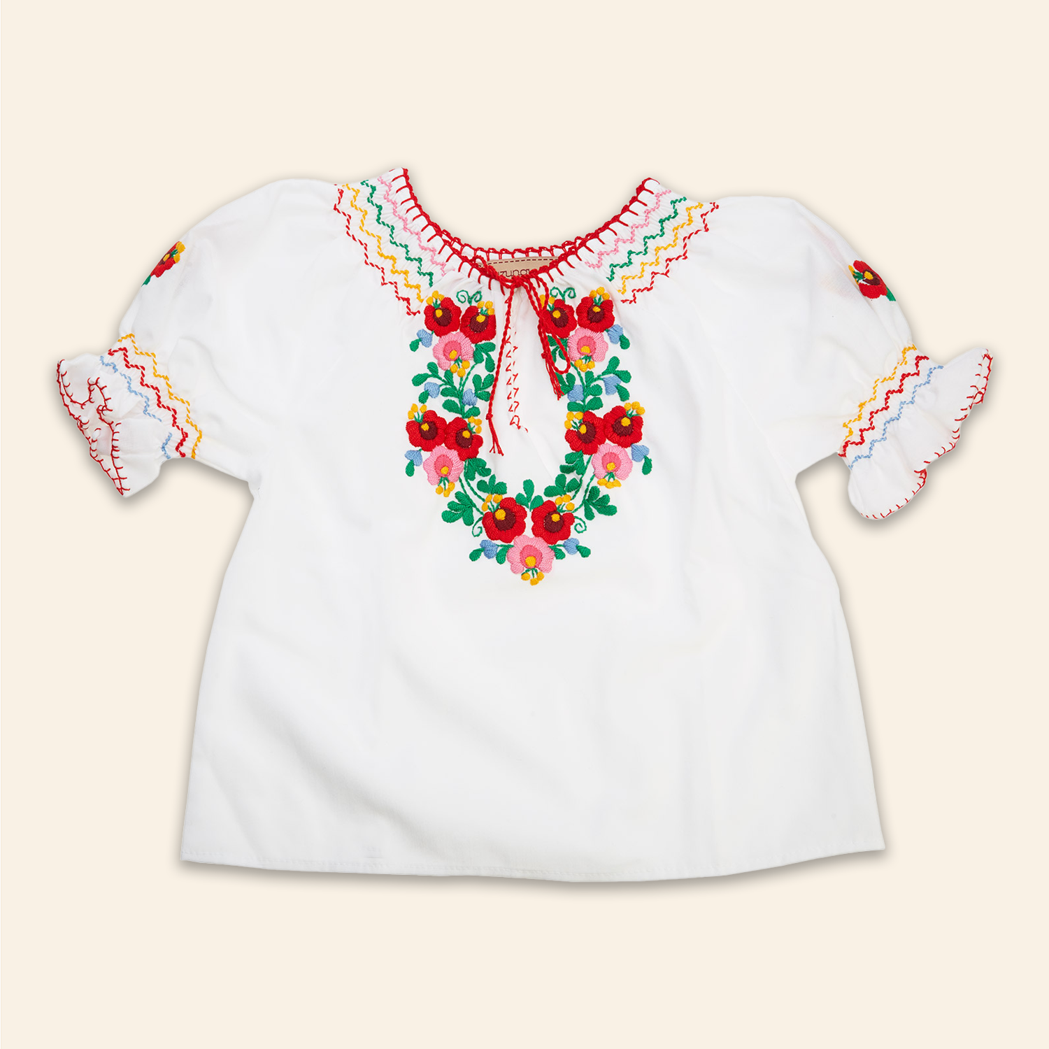 Kids Dora Blouse White with Multi