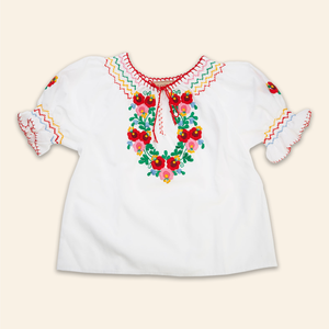 Kids Dora Blouse White with Multi