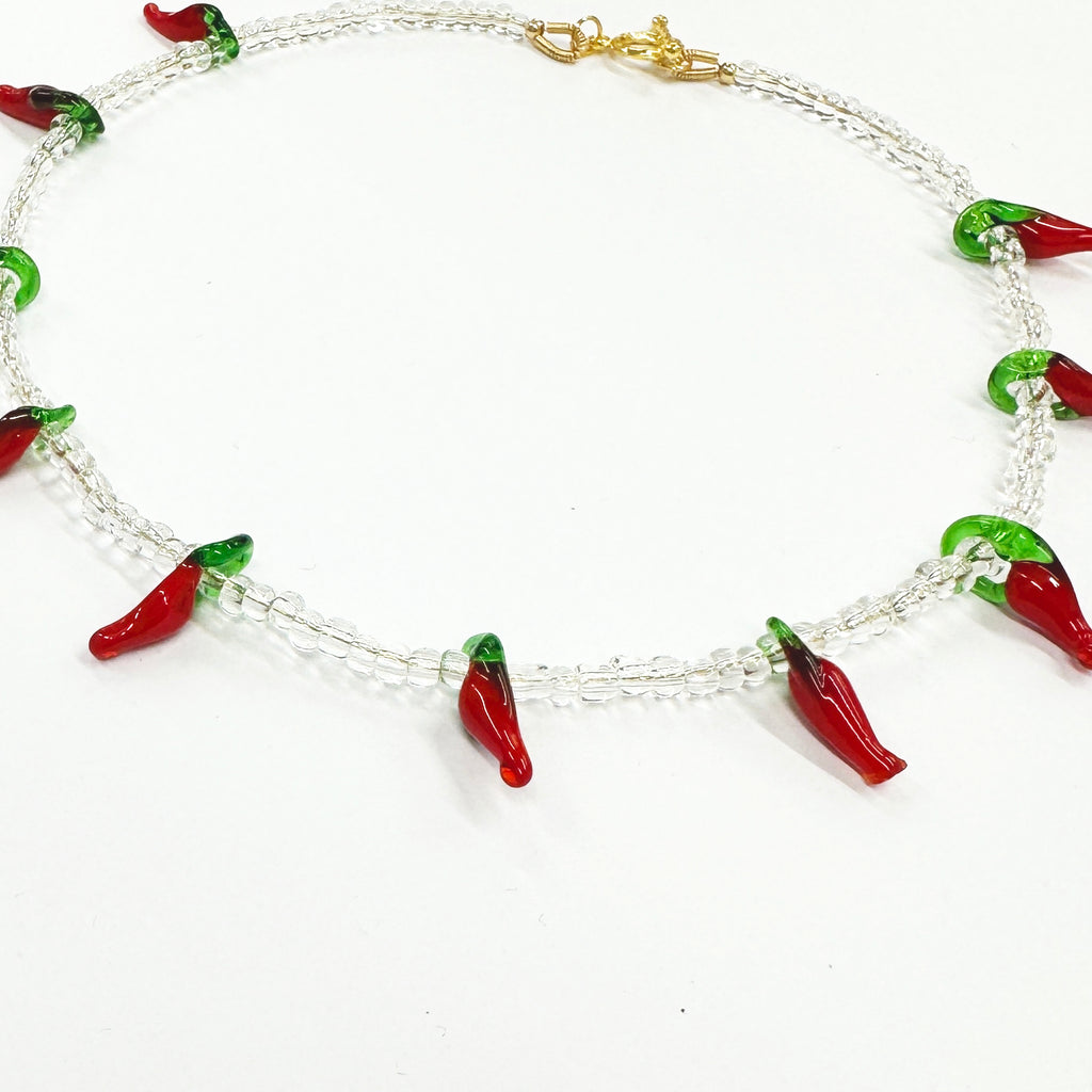 Glass Chilli Beaded Necklace