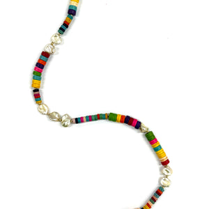 Keishi Pearl and Rainbow Howlite Necklace