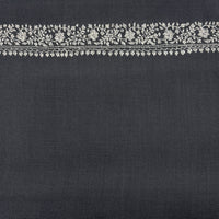 Floral Stripe Embroidered Shawl Grey
