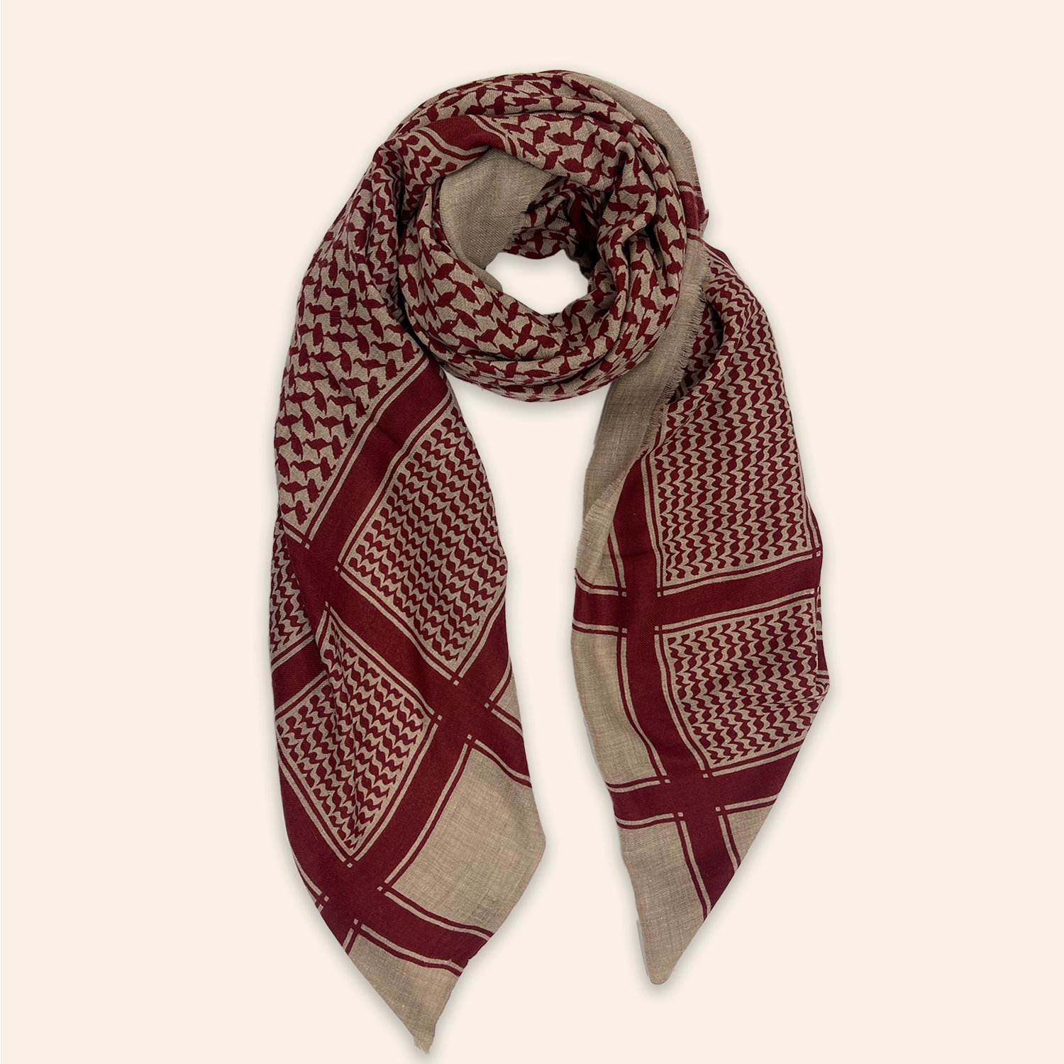 Keffiyeh Shawl Red