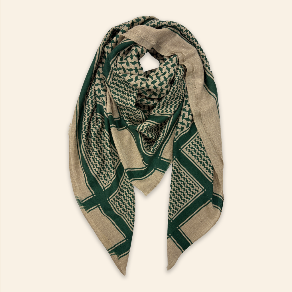 Keffiyeh Shawl Forest Green