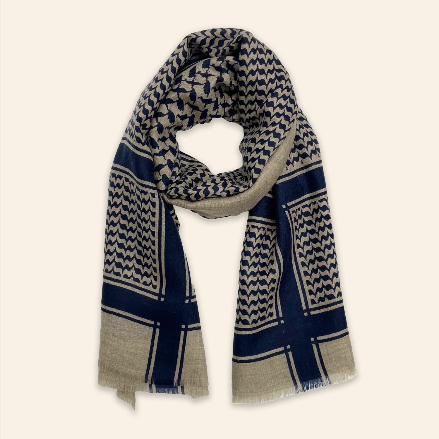 Keffiyeh Shawl Navy