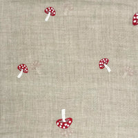 Mushroom Embroidered Shawl Beige