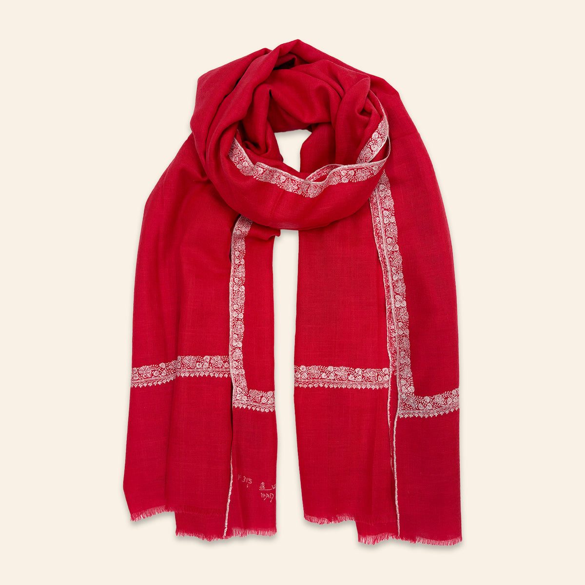 Floral Stripe Embroidered Shawl Pink