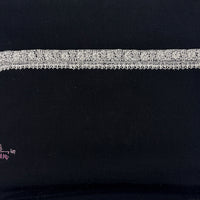 Floral Stripe Embroidered Shawl Black
