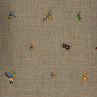 Insect Embroidered Shawl Natural