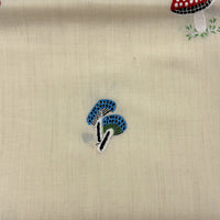 Mushroom Forest Embroidered Shawl Ivory