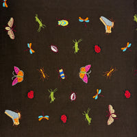 Insect Embroidered Shawl Brown