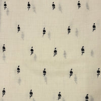 Floral Embroidered Shawl Ivory with Black