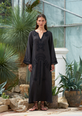 India Kaftan Black with Black Moon Embroidery