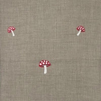 Mushroom Embroidered Shawl Natural