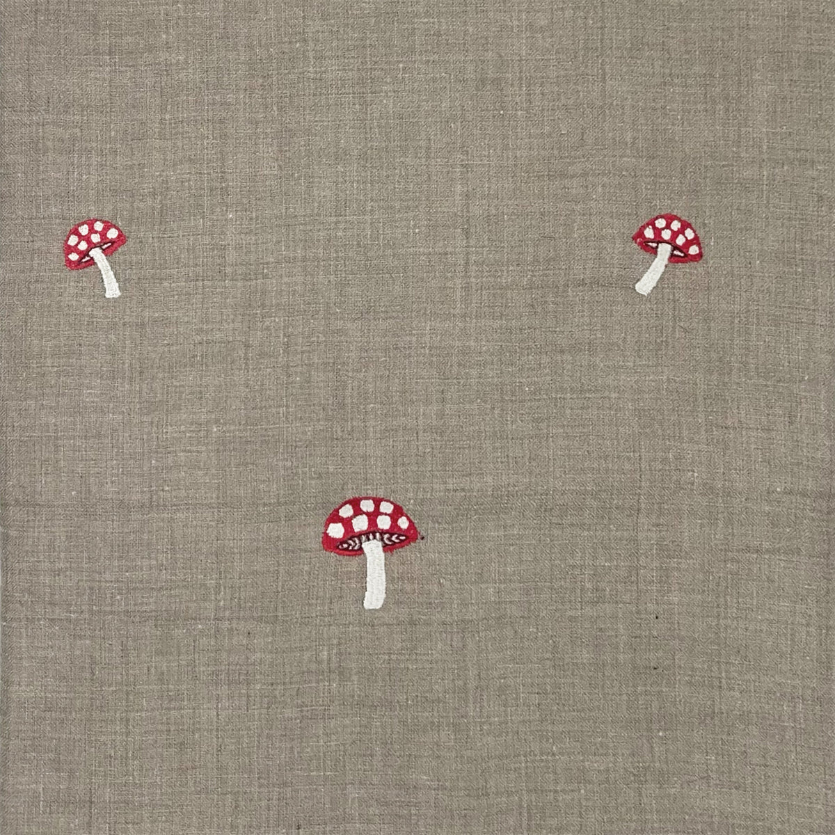 Mushroom Embroidered Shawl Natural