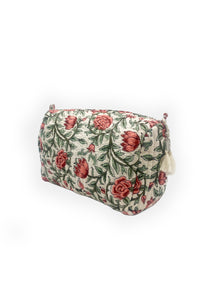 Floral Washbag White with Pink