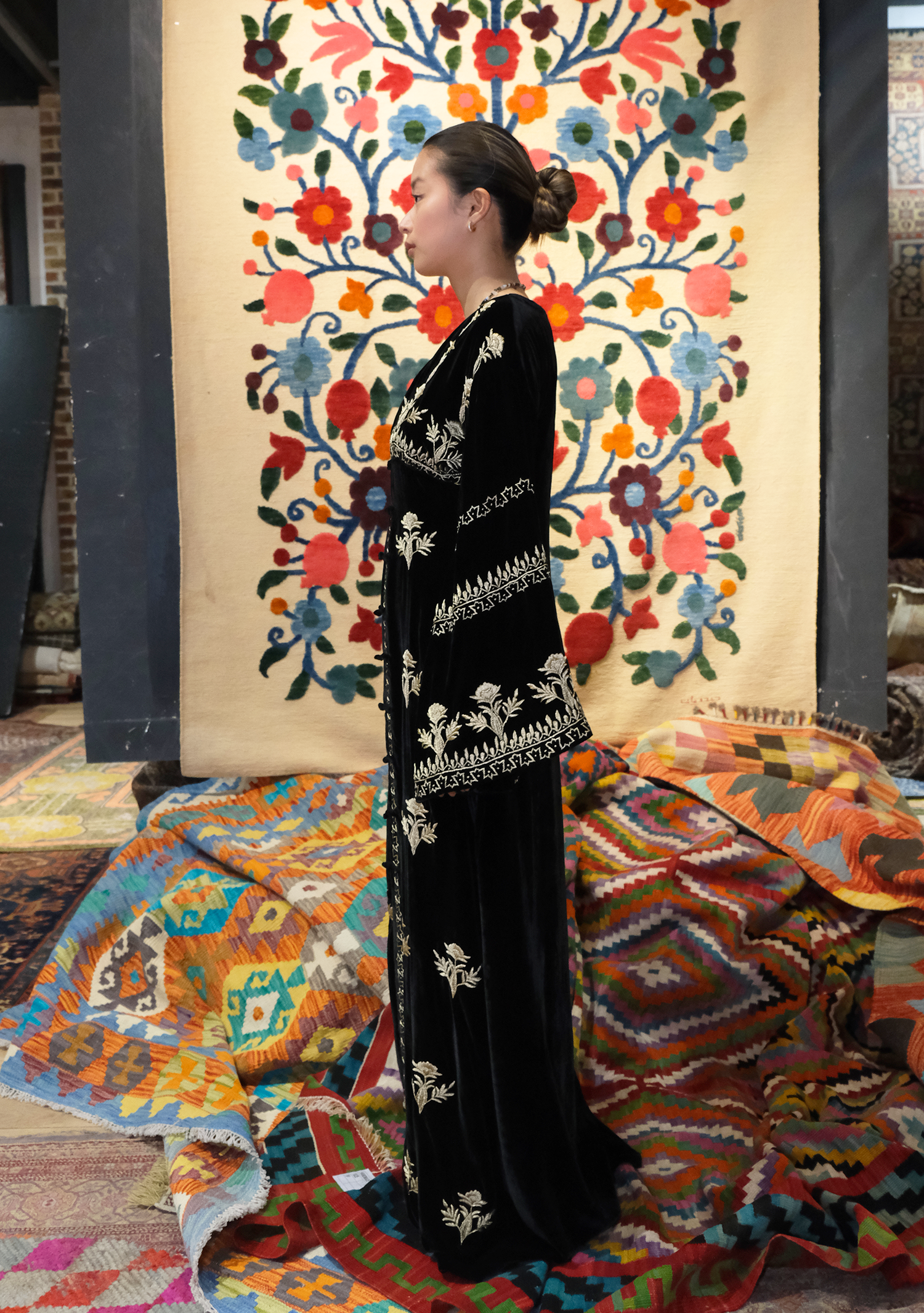 Abaya Robe Black with Gold Embroidery