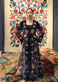 Abaya Robe Navy with Floral Embroidery