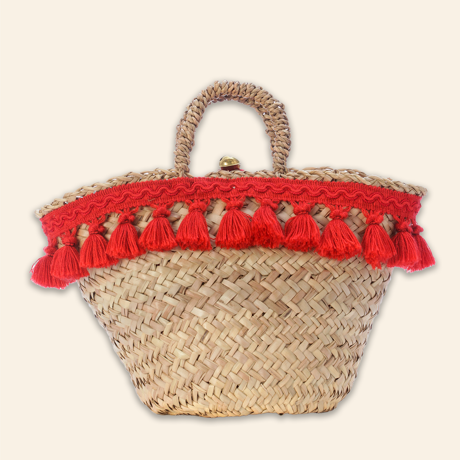 Sicilian Basket Fringe Medium Red
