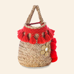 Sicilian Basket Fringe Medium Red