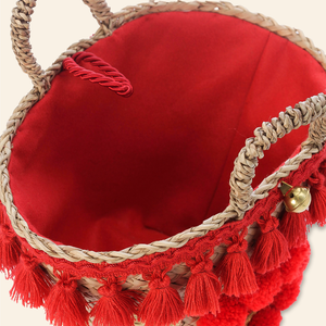 Sicilian Basket Fringe Medium Red