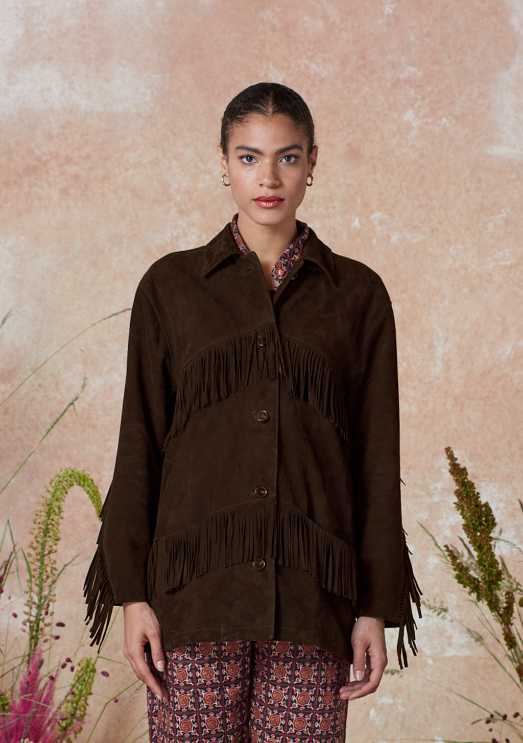 Koko Fringe Jacket Chocolate