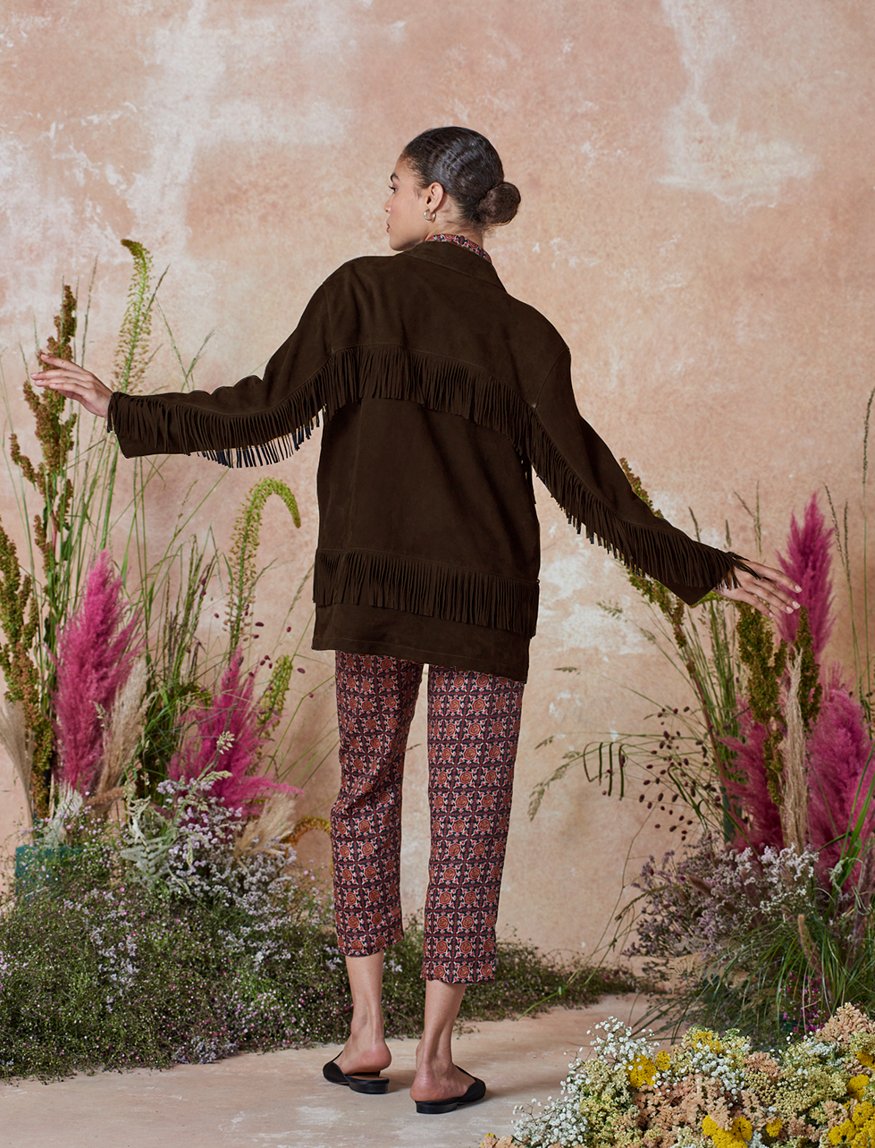 Koko Fringe Jacket Chocolate