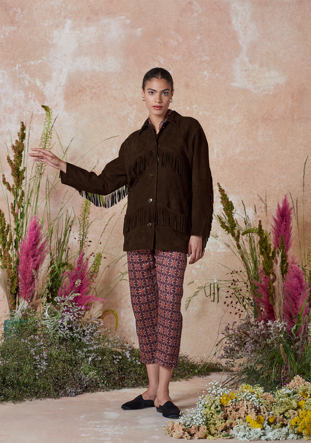 Koko Fringe Jacket Chocolate