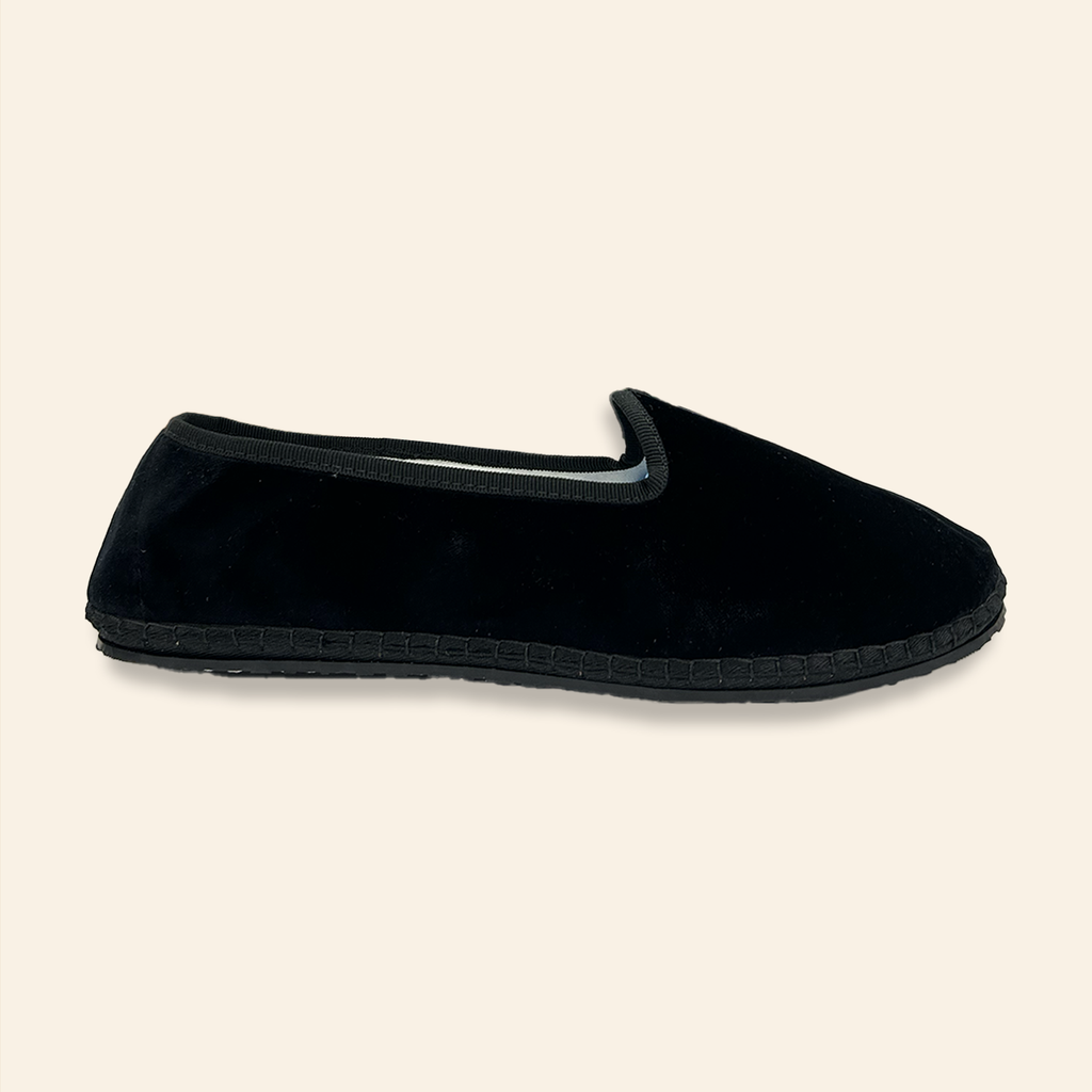 Velvet Venetian Slippers Black