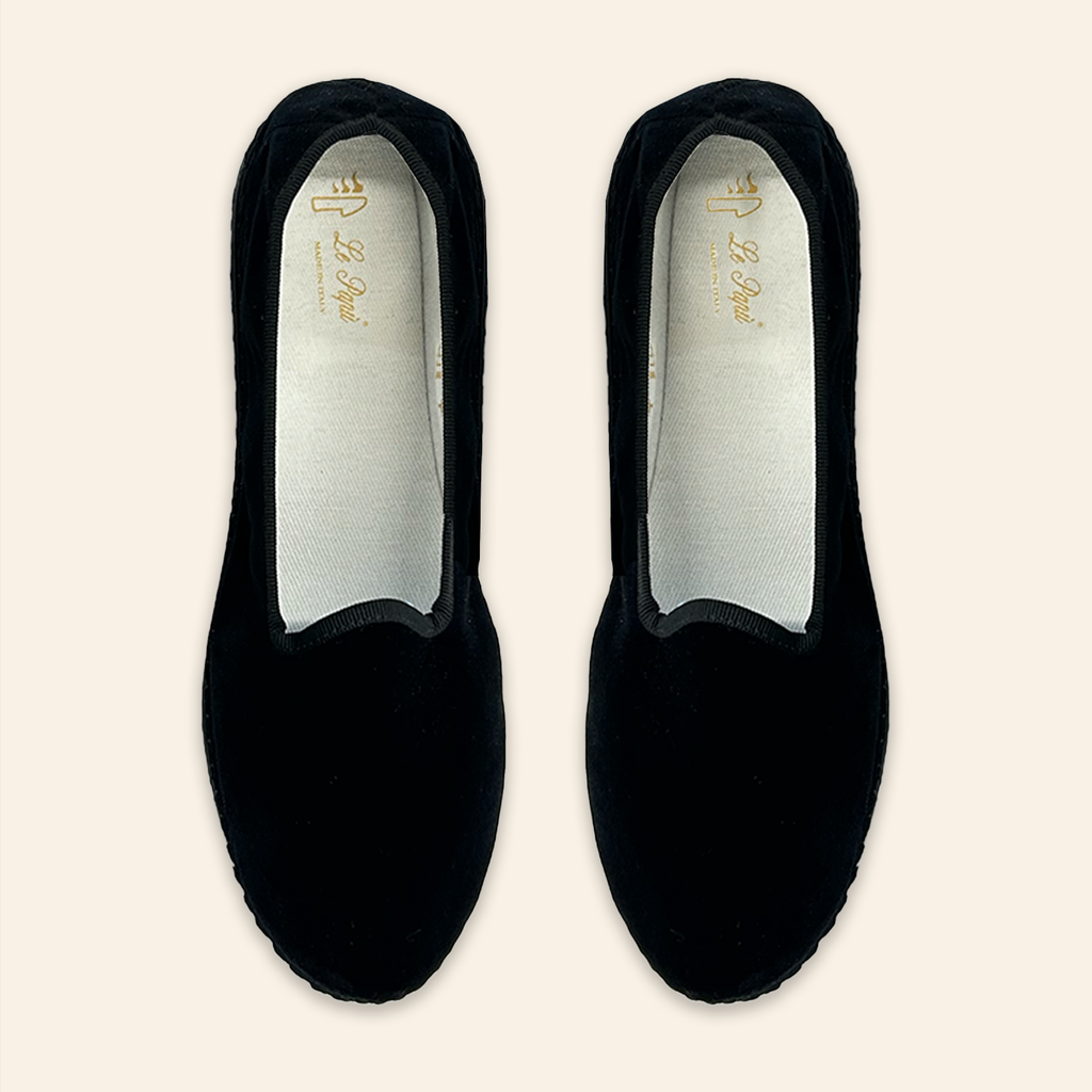 Velvet Venetian Slippers Black