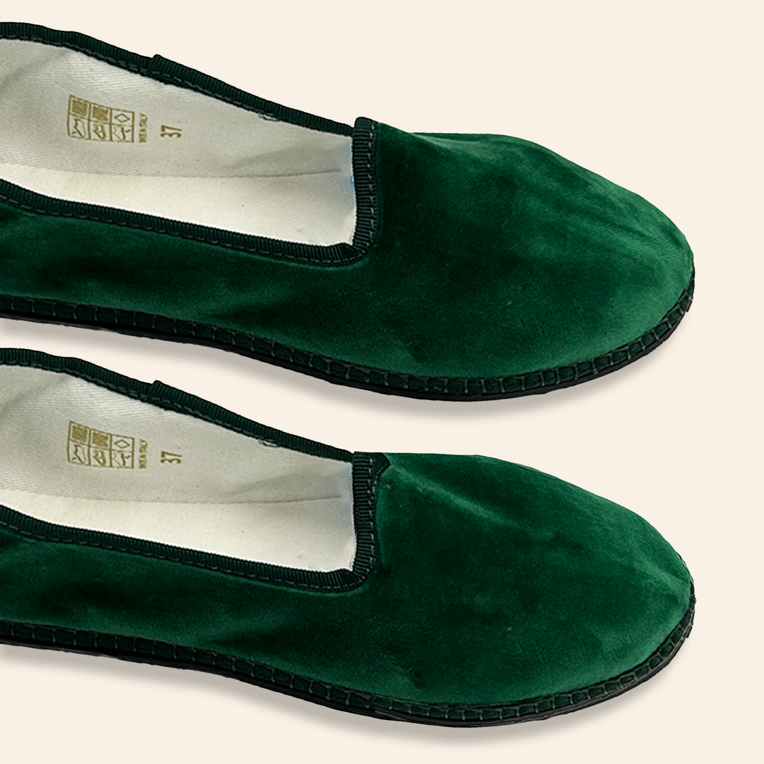 Velvet Venetian Slippers Green