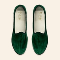Velvet Venetian Slippers Green