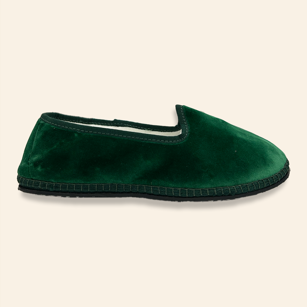 Velvet Venetian Slippers Green