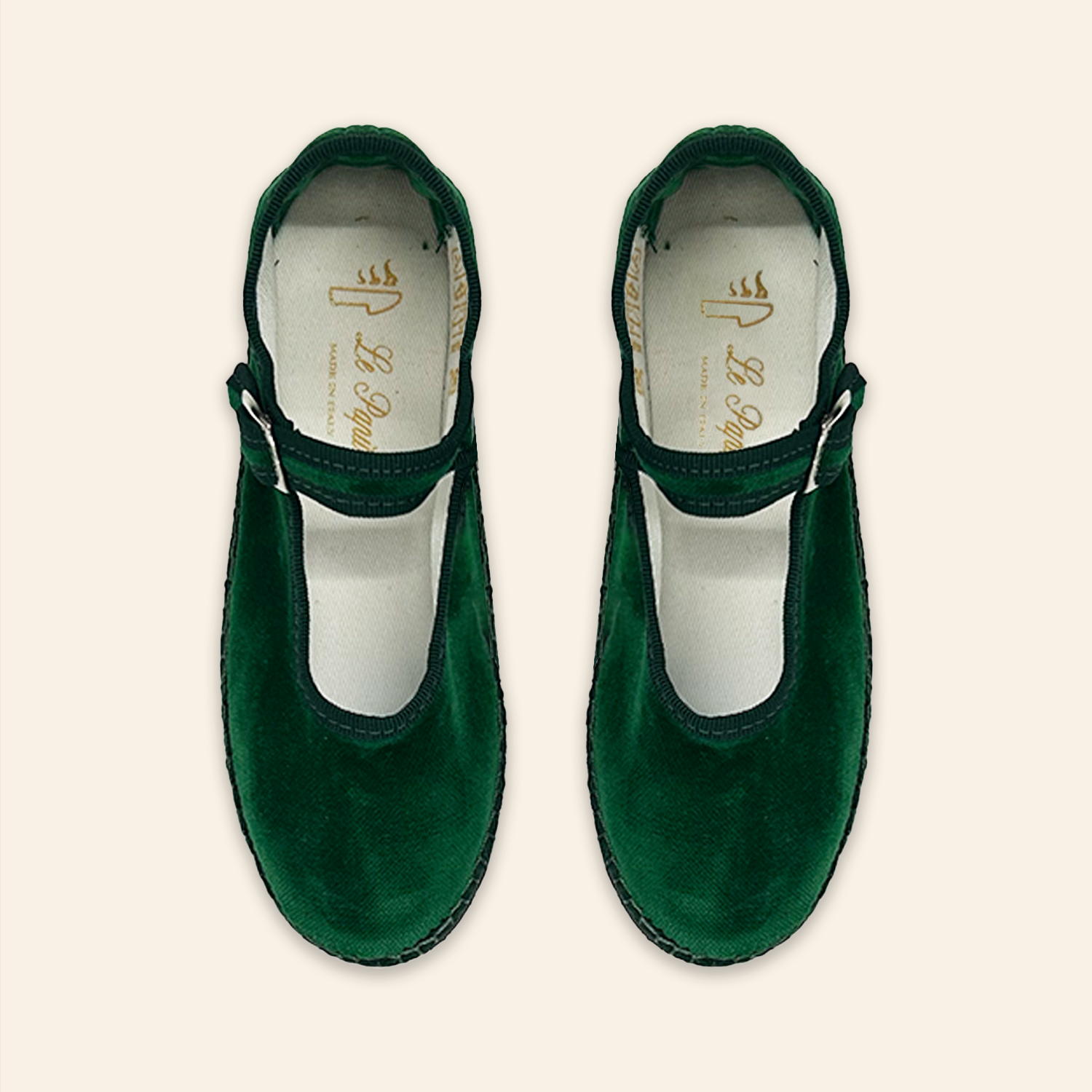Kids Velvet Venetian Mary Jane Shoes Green