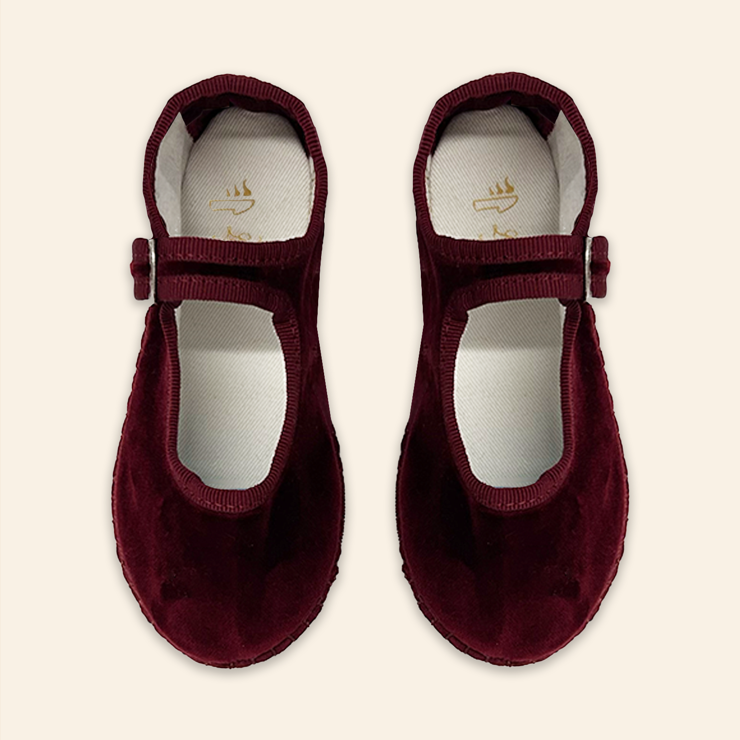 Kids Velvet Venetian Mary Jane Shoes Burgundy