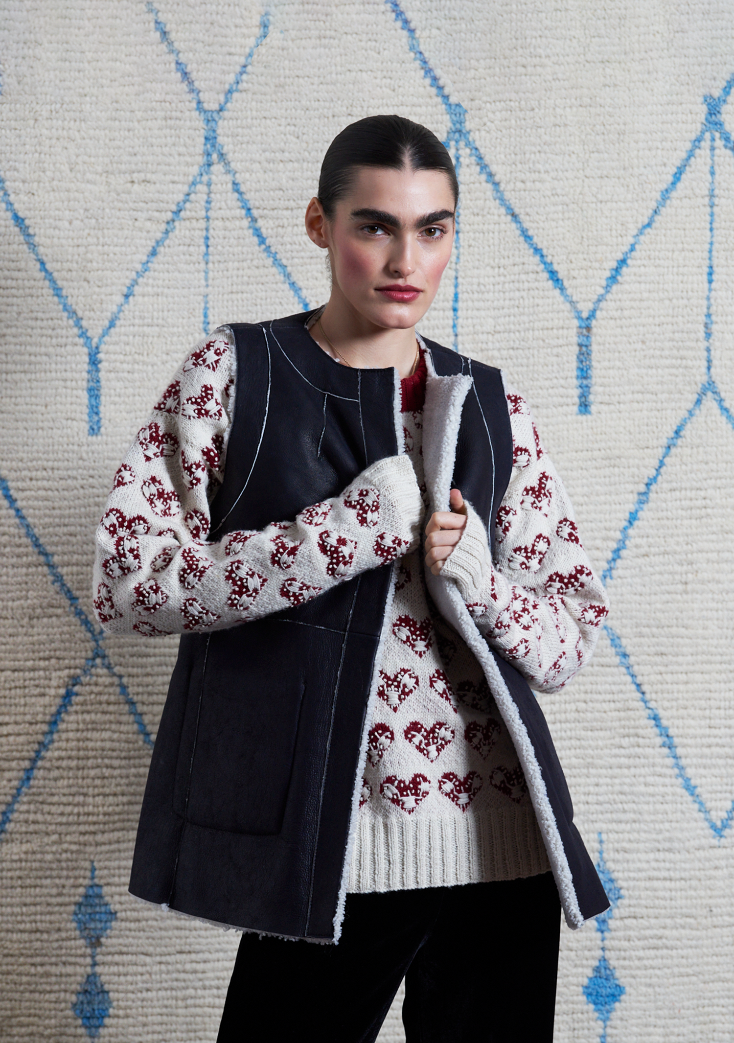 Vanina Gilet Black with White