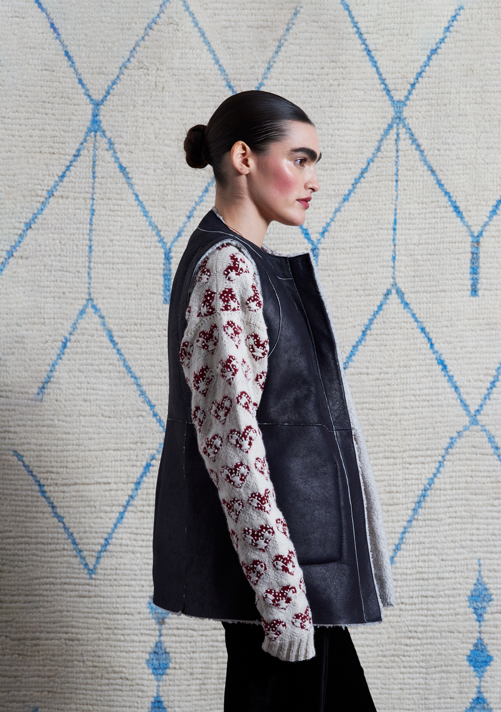 Vanina Gilet Black with White