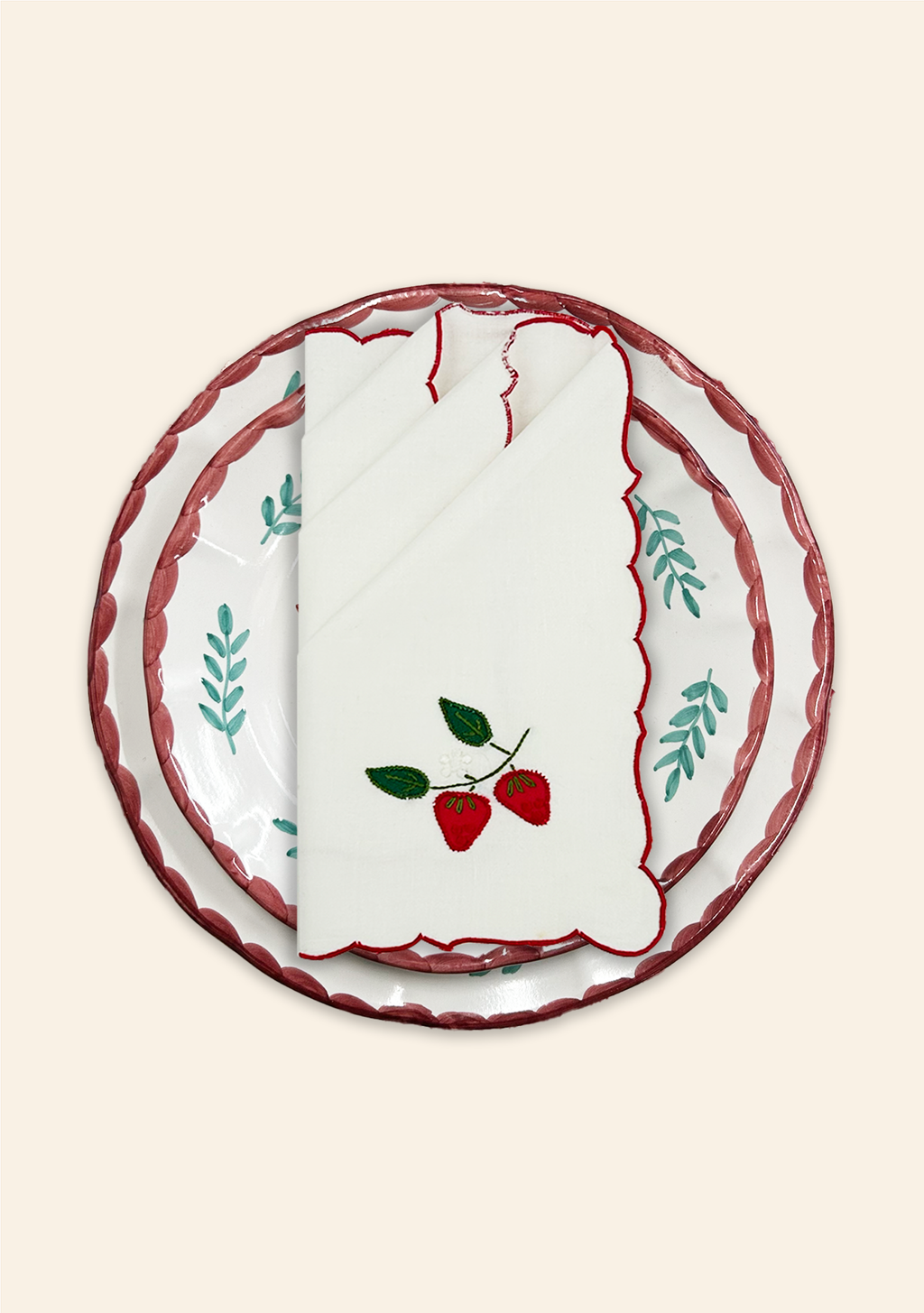 Strawberry Napkin Set of Two