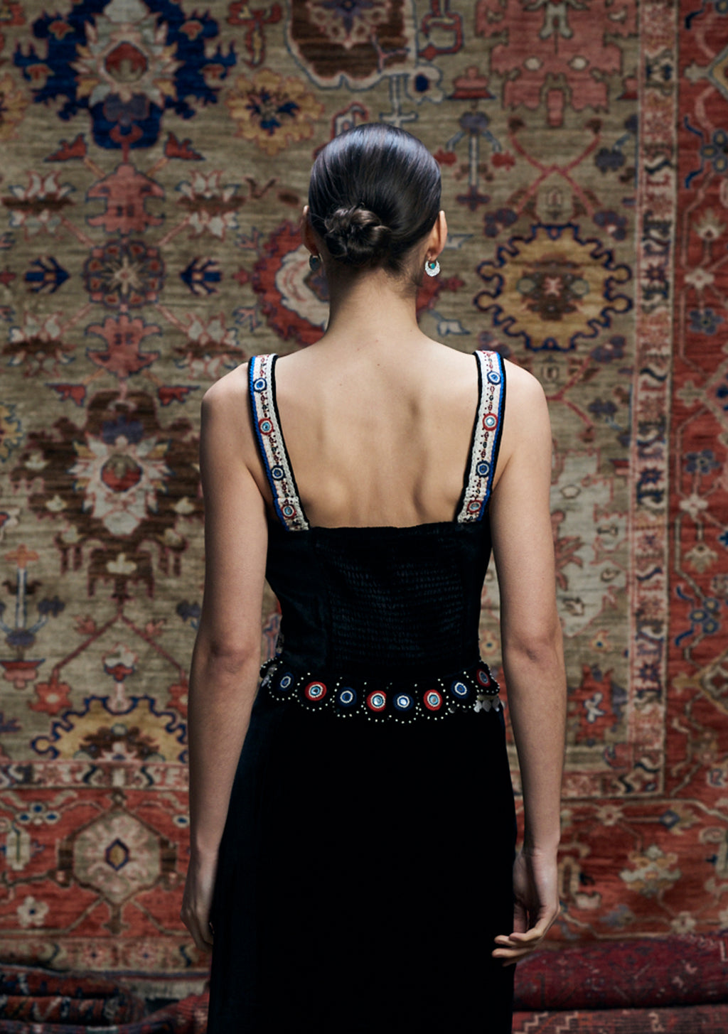 Alexandra Top Black with Mirror Work Embroidery