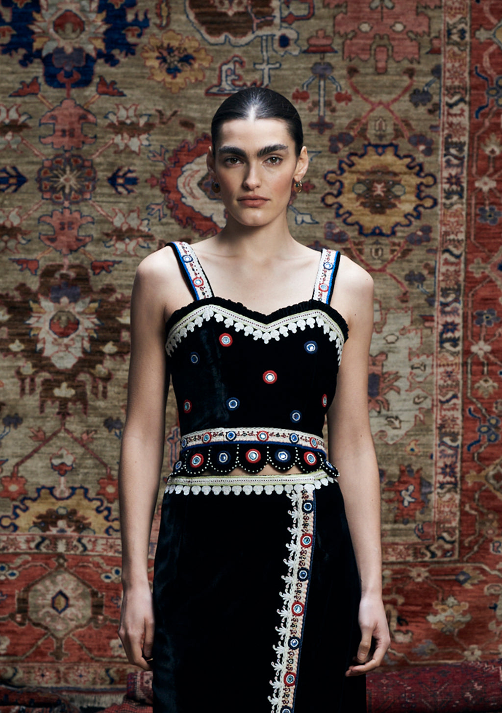 Alexandra Top Black with Mirror Work Embroidery