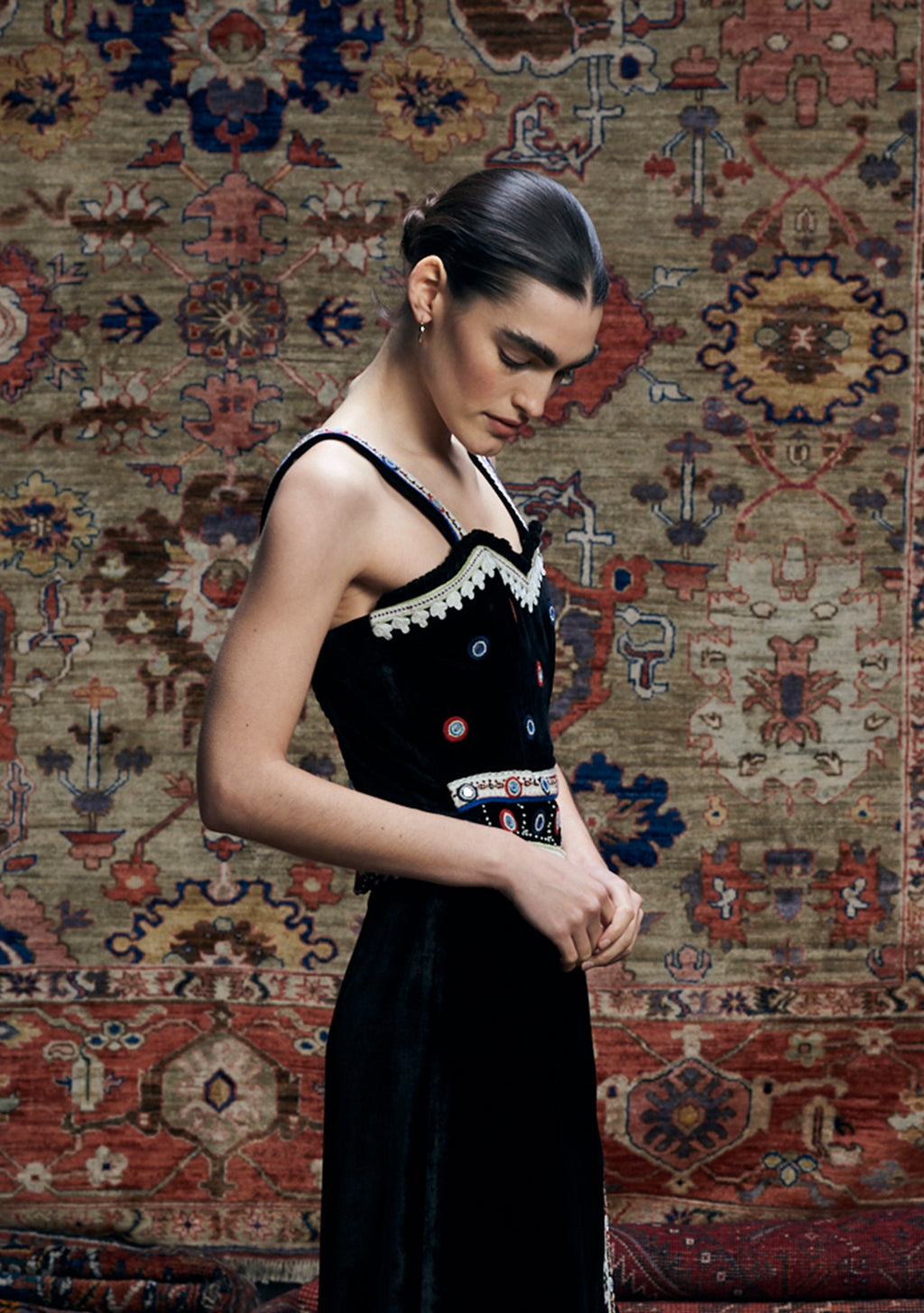Alexandra Top Black with Mirror Work Embroidery