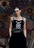 Alexandra Top Black with Appliqué