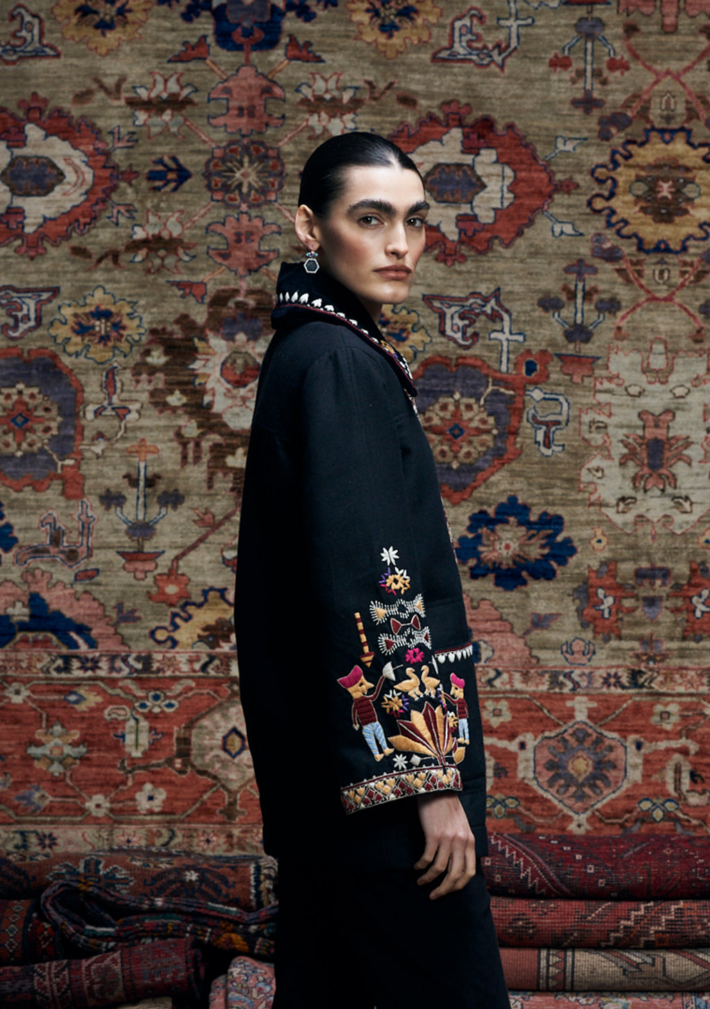 Carolina Jacket Black with Kinfolk Embroidery