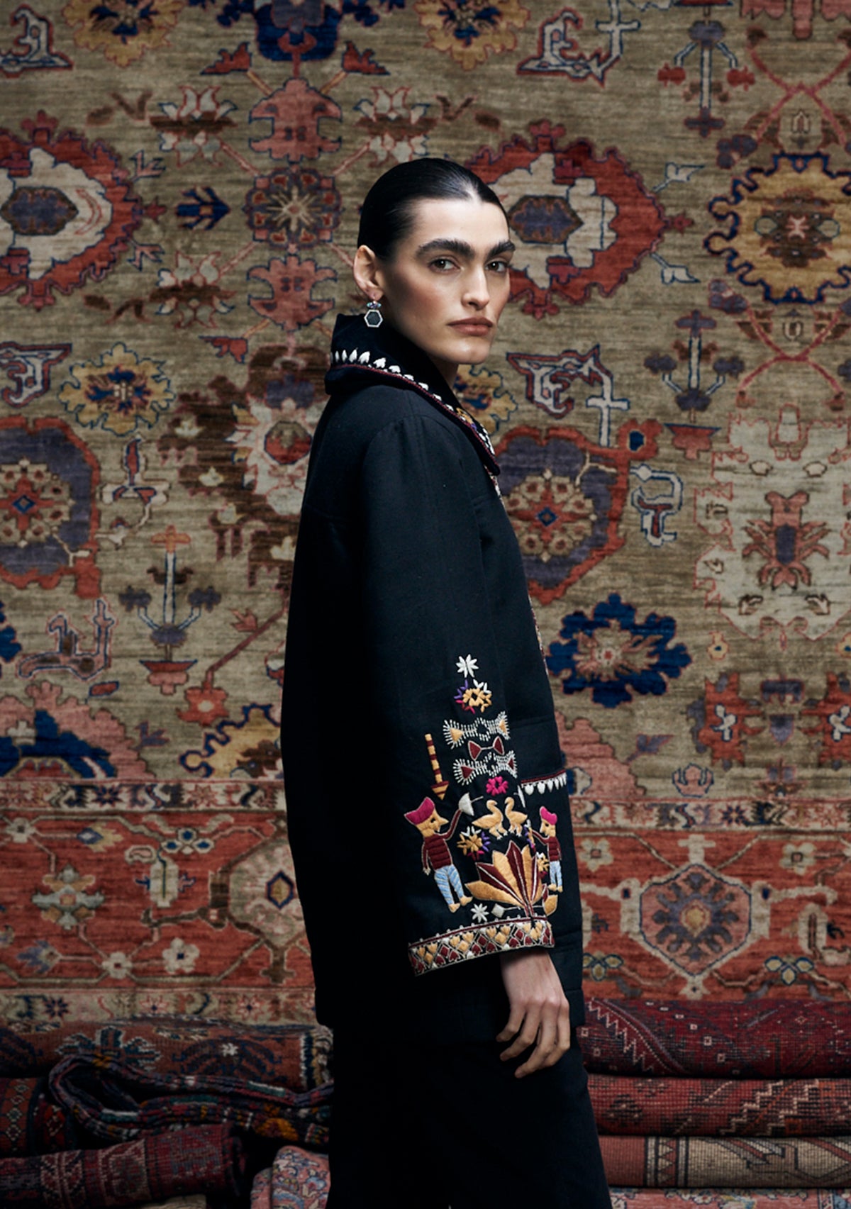 Carolina Jacket Black with Kinfolk Embroidery