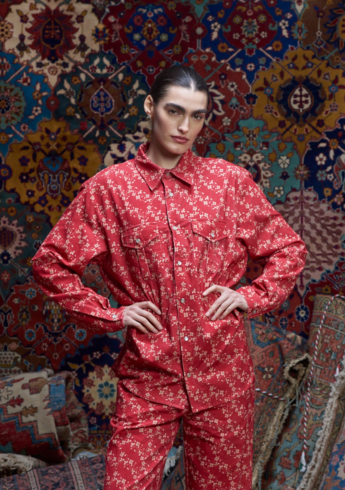 Mens Beau Shirt Whirling Buds