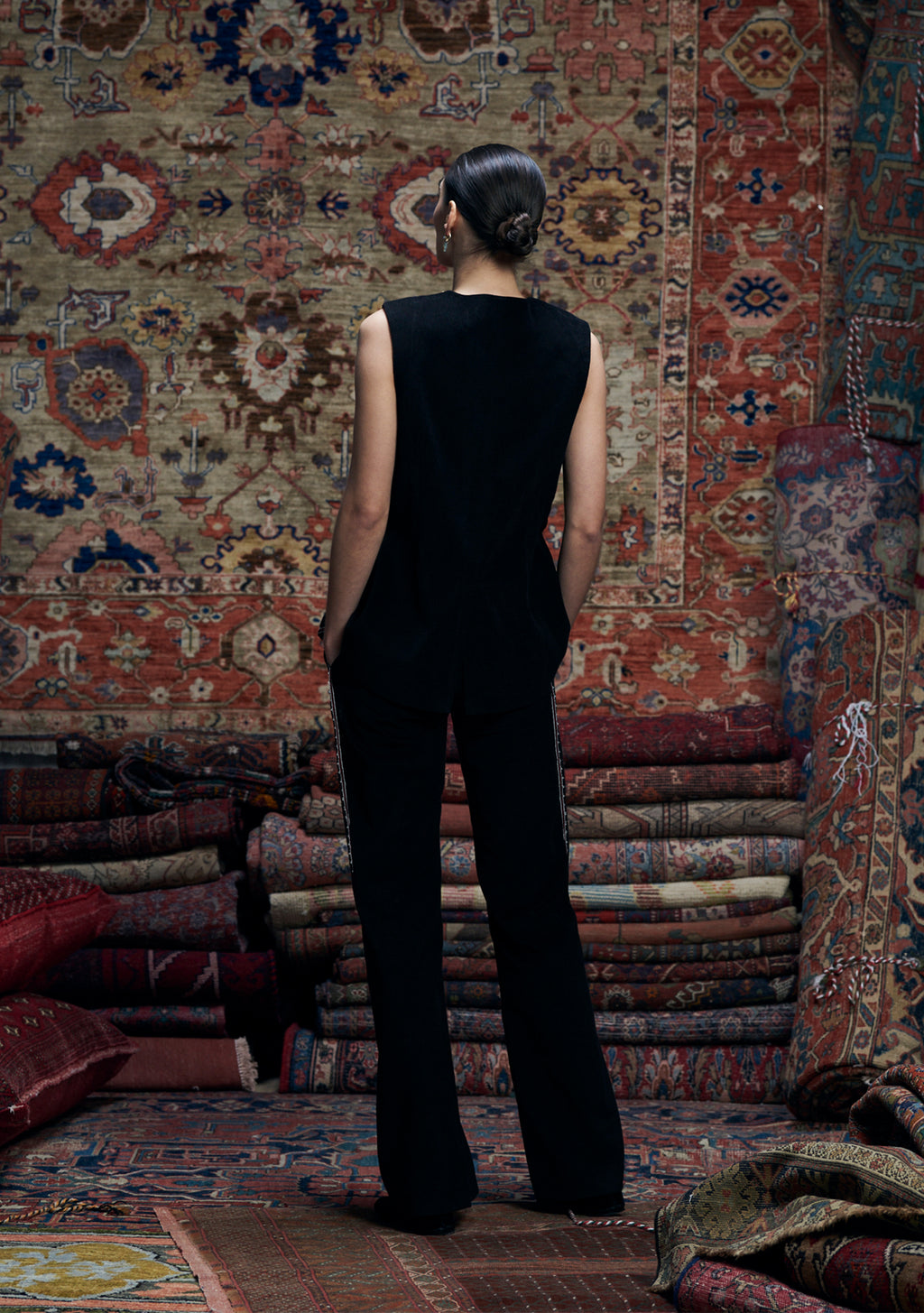 Suzy Pants Black with Kinfolk Embroidery