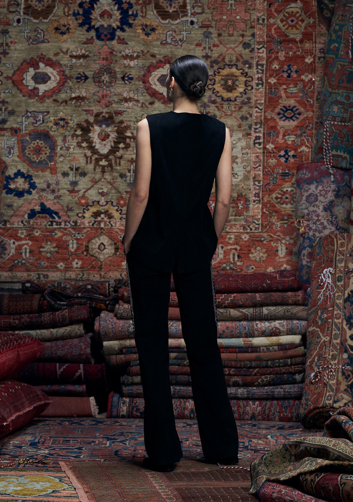 Suzy Pants Black with Kinfolk Embroidery
