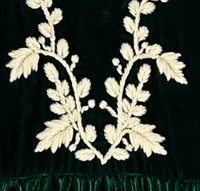 Kids Mia Dress Emerald Velvet with Floral Embroidery