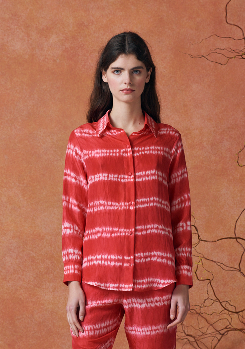 Fern Shirt Shibori Coral