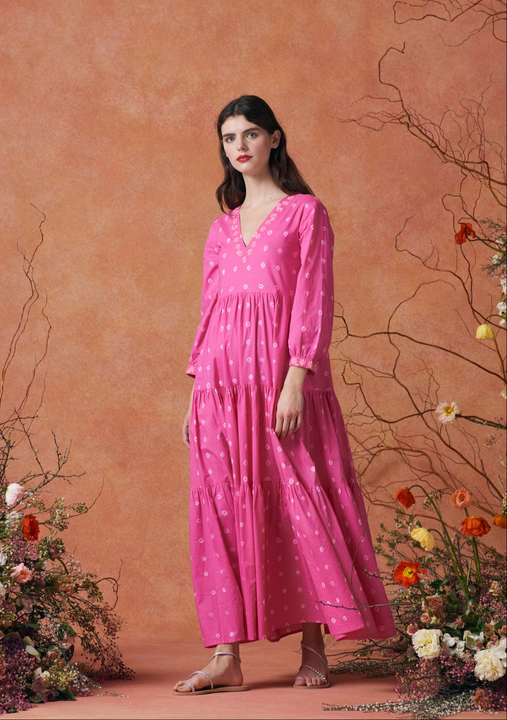 Frangipani Dress Shibori Pink